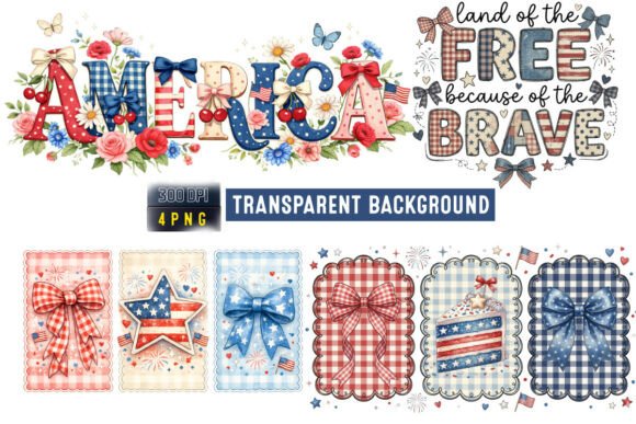 America Patriotic PNG Bundle 4th July: Your Design Toolkit