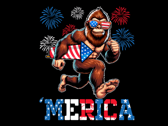 Bigfoot Firework 4th of July Merica: A Bold Design Asset