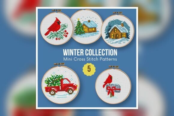 Bringing Winter Indoors: The SET-Winter-01-05 Cross Stitch Pattern PDF