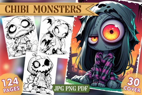 Cute and Spooky Chibi Monsters, Vol- 01: A Coloring Book for All Ages