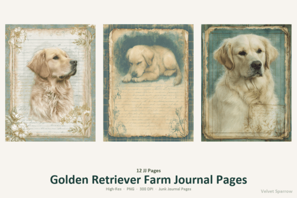 Golden Retriever Farm Journal Pages: Your Creative Foundation