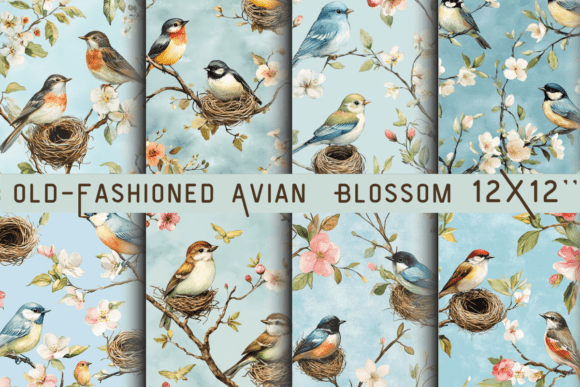 Old-Fashioned Avian Blossom Printable: A Vintage Nature Collection