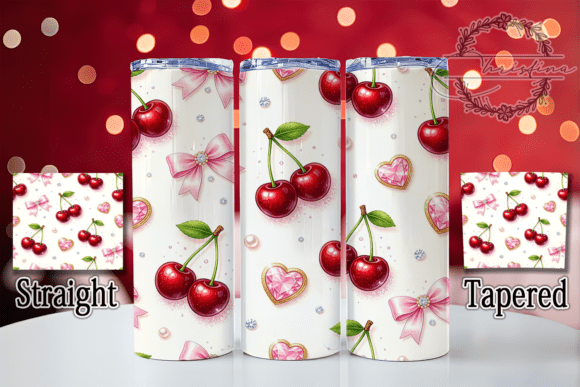 Rhinestone Cherry Glam Style Tumbler