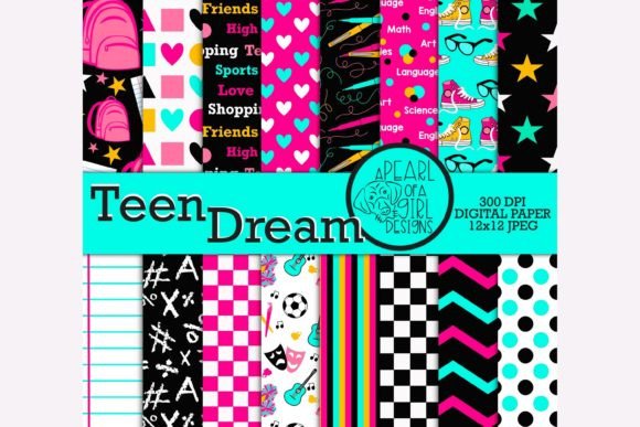 Teen Dream Digital Paper: A Fresh Take on Feminine Design