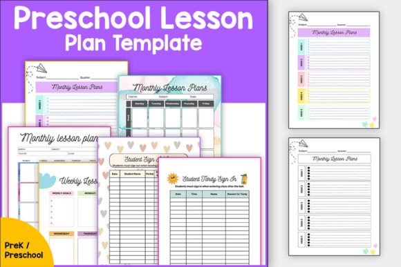 Vibrant Organization: Preschool Lesson Plan Templates Design