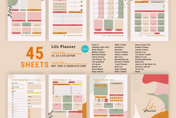 Your All-in-One Editable Canva Life Planner Bundle Pack